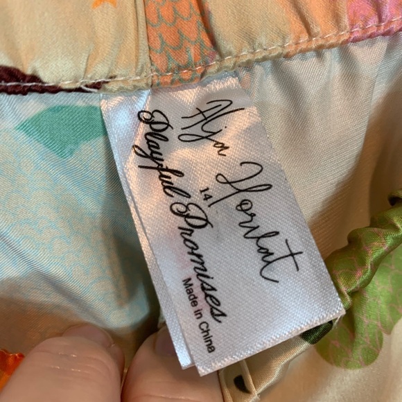 Playful Promises x Alja Horvat 70s Inspired Nature Print Pajama Pants - size 14 - Picture 4 of 7